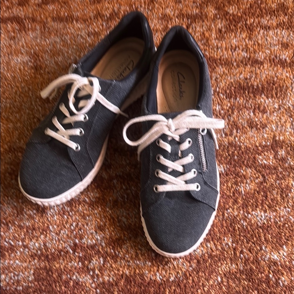 Clarks Women's Charcoal Canvas Sneakers